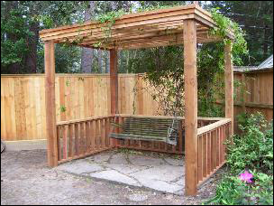 Arbor with swing